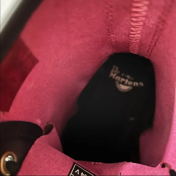 Dr. Martens Zavala Combat Boots Cherry Red 6 - Picture 9 of 12